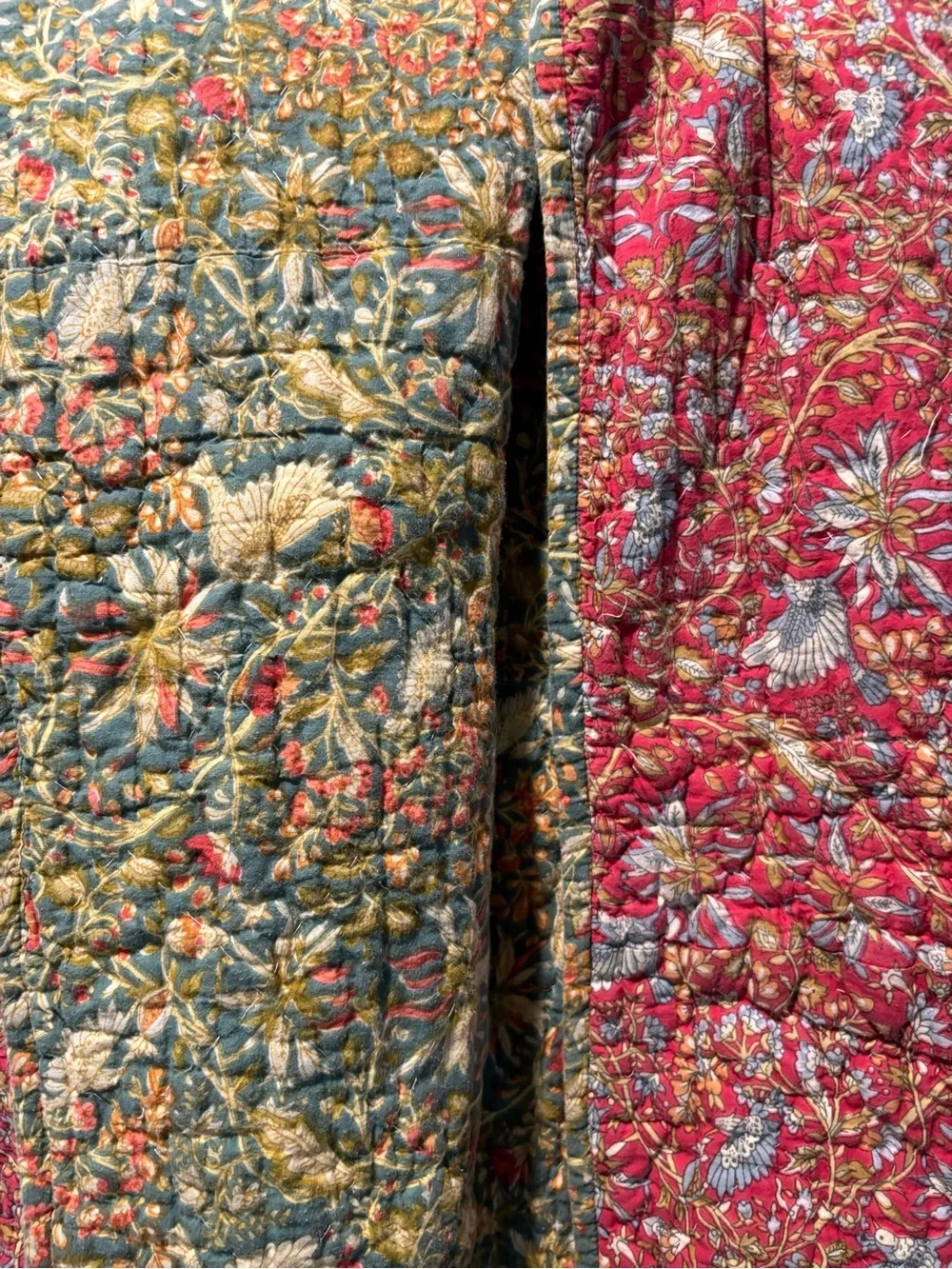 Pottery Barn Reversible Floral Throw Quilt